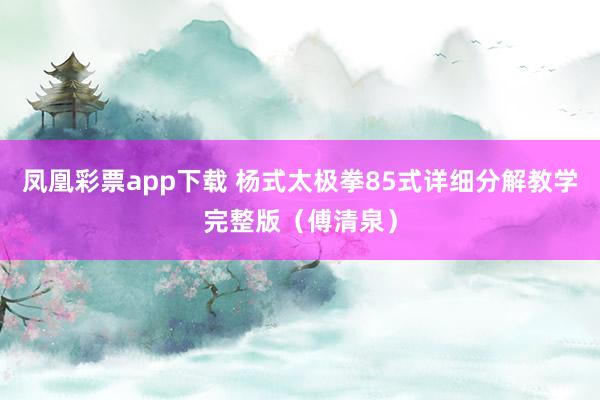 凤凰彩票app下载 杨式太极拳85式详细分解教学完整版（傅清泉）