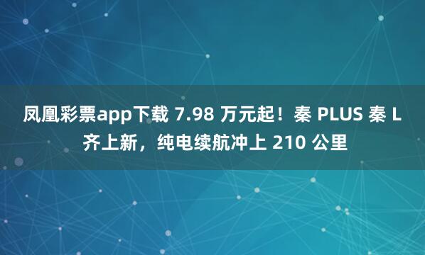 凤凰彩票app下载 7.98 万元起！秦 PLUS 秦 L 齐上新，纯电续航冲上 210 公里