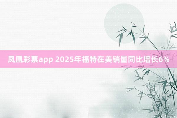 凤凰彩票app 2025年福特在美销量同比增长6%