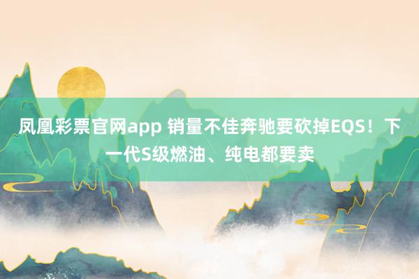 凤凰彩票官网app 销量不佳奔驰要砍掉EQS！下一代S级燃油、纯电都要卖