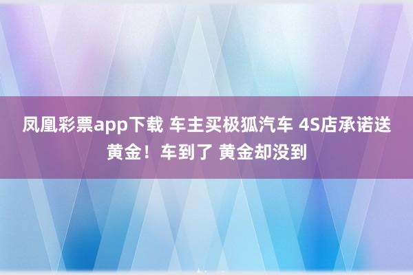 凤凰彩票app下载 车主买极狐汽车 4S店承诺送黄金！车到了 黄金却没到