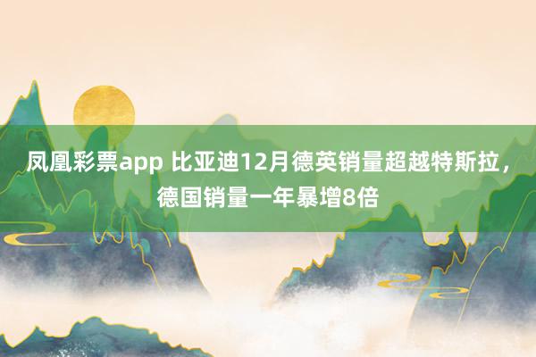 凤凰彩票app 比亚迪12月德英销量超越特斯拉，德国销量一年暴增8倍