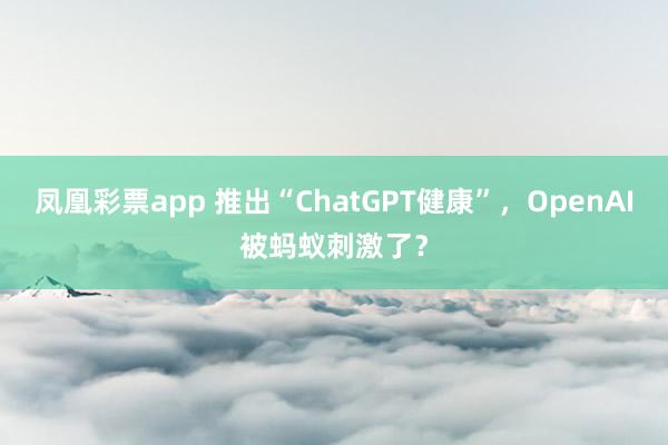 凤凰彩票app 推出“ChatGPT健康”，OpenAI被蚂蚁刺激了？