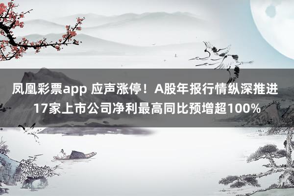 凤凰彩票app 应声涨停！A股年报行情纵深推进 17家上市公司净利最高同比预增超100%