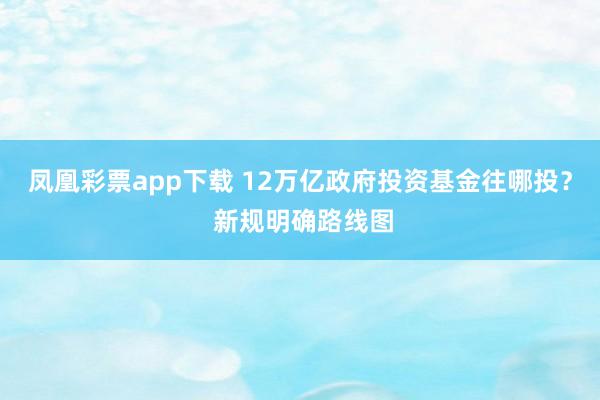 凤凰彩票app下载 12万亿政府投资基金往哪投？ 新规明确路线图