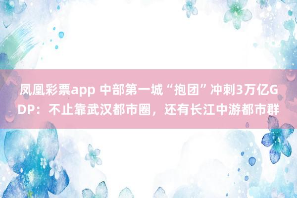 凤凰彩票app 中部第一城“抱团”冲刺3万亿GDP：不止靠武汉都市圈，还有长江中游都市群