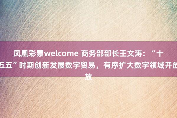 凤凰彩票welcome 商务部部长王文涛：“十五五”时期创新发展数字贸易，有序扩大数字领域开放