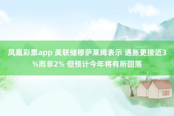 凤凰彩票app 美联储穆萨莱姆表示 通胀更接近3%而非2% 但预计今年将有所回落