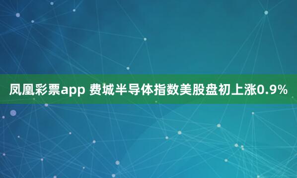 凤凰彩票app 费城半导体指数美股盘初上涨0.9%