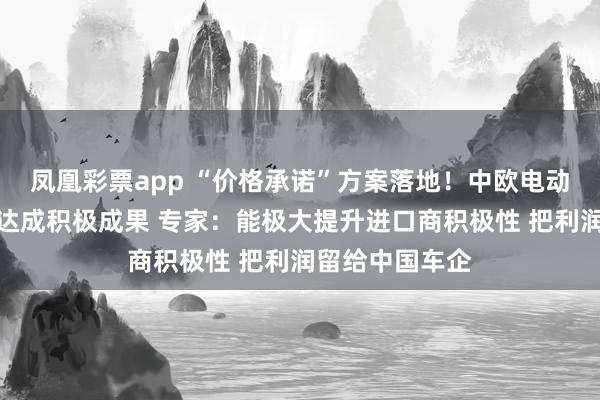 凤凰彩票app “价格承诺”方案落地！中欧电动汽车反补贴案达成积极成果 专家：能极大提升进口商积极性 把利润留给中国车企