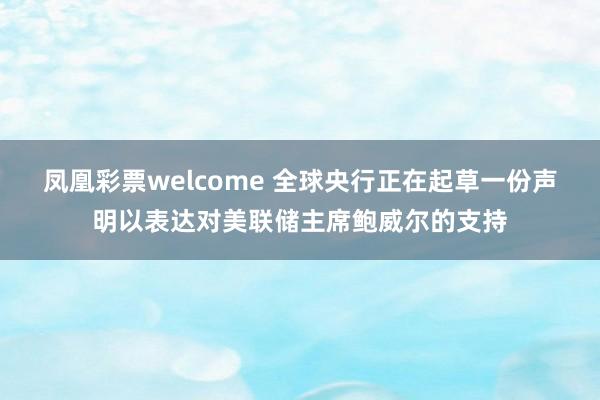 凤凰彩票welcome 全球央行正在起草一份声明以表达对美联储主席鲍威尔的支持