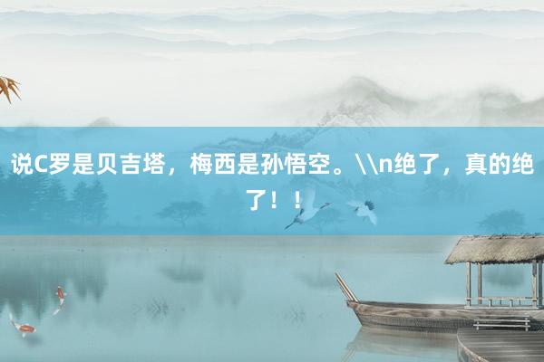 说C罗是贝吉塔，梅西是孙悟空。\n绝了，真的绝了！！