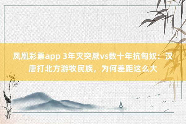 凤凰彩票app 3年灭突厥vs数十年抗匈奴:汉唐打北方游牧民族,为何差距这么大