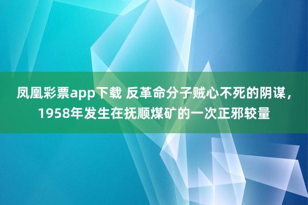 凤凰彩票app下载 反革命分子贼心不死的阴谋,1958年发生在抚顺煤矿的一次正邪较量