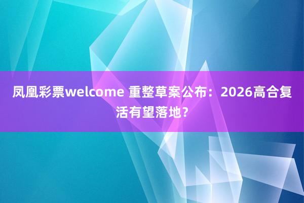 凤凰彩票welcome 重整草案公布:2026高合复活有望落地?