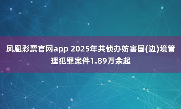 凤凰彩票官网app 2025年共侦办妨害国(边)境管理犯罪案件1.89万余起