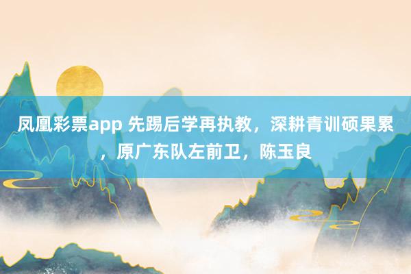 凤凰彩票app 先踢后学再执教，深耕青训硕果累，原广东队左前卫，陈玉良