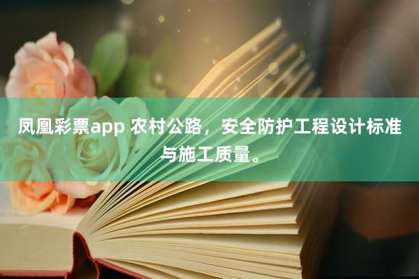 凤凰彩票app 农村公路，安全防护工程设计标准与施工质量。