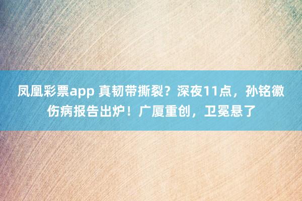 凤凰彩票app 真韧带撕裂？深夜11点，孙铭徽伤病报告出炉！广厦重创，卫冕悬了